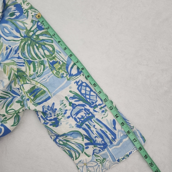 RACHEL ROY Linen Blend Lightweight Button Down Shirt Tropical Leaf Print 1X NWT - Picture 10 of 10